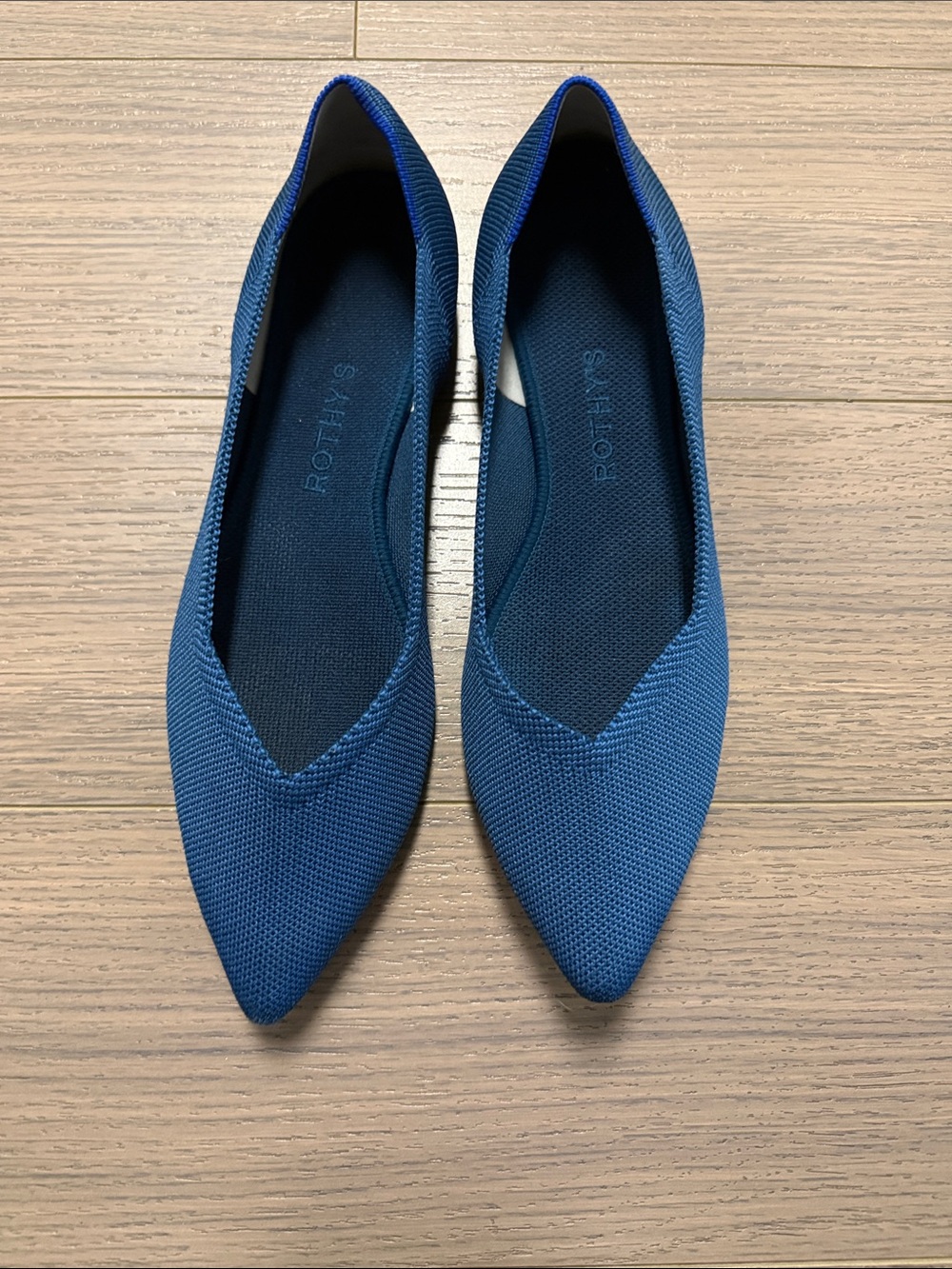 Rothy's Pointed Toe Flats in Deep Blue